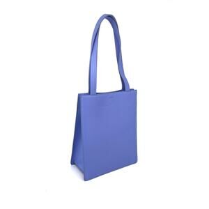 BAGGU Medium Leather Retail Tote Bluebell